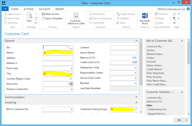 Mandatory Fields in NAV 2015 | Totovic Dynamics 365 Blog
