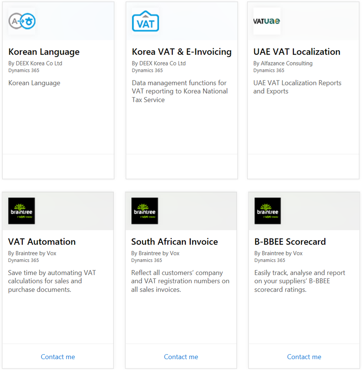 D365BC localizations