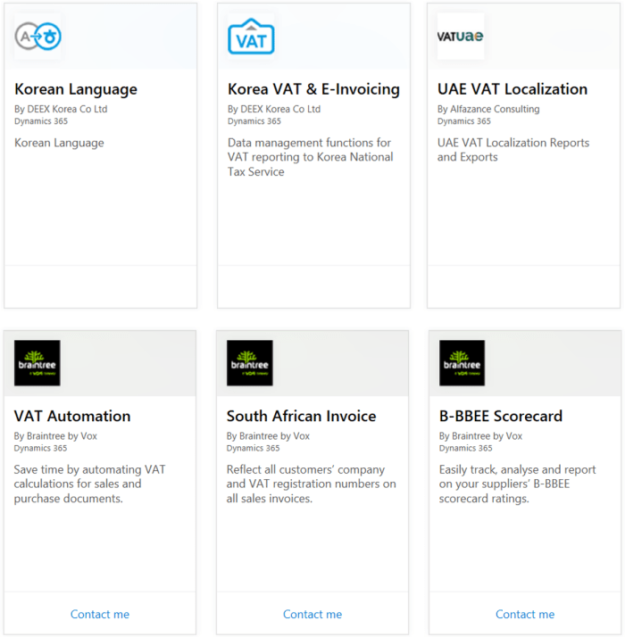 D365BC localizations